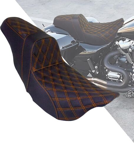HDBUBALUS Motorcycle Seat Driver & Passenger Seat Fit For Harley Touring Road King Street Glide Road Glide Electra Glide 2009-2023 Black Stitching in Saudi Arabia