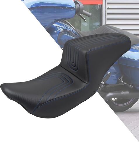 HDBUBALUS Motorcycle Seat Driver & Passenger Seat Fit For Harley Touring Road King Street Glide Road Glide Electra Glide 2009-2023 Black Stitching in Saudi Arabia