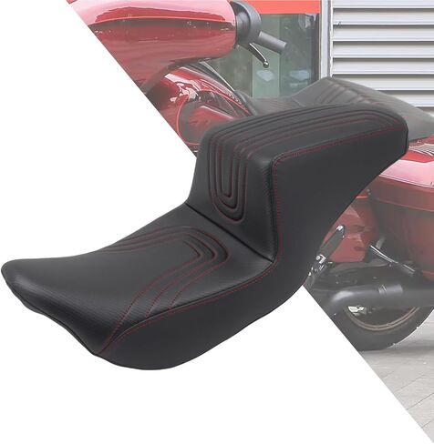 HDBUBALUS Motorcycle Seat Driver & Passenger Seat Fit For Harley Touring Road King Street Glide Road Glide Electra Glide 2009-2023 Black Stitching in Saudi Arabia