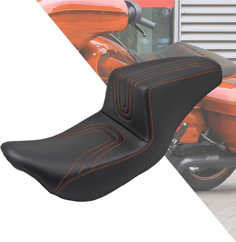 HDBUBALUS Motorcycle Seat Driver & Passenger Seat Fit For Harley Touring Road King Street Glide Road Glide Electra Glide 2009-2023 Black Stitching in Saudi Arabia