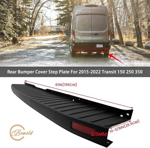 Bewild غطاء المصد الخلفي لوحة الخطوة تناسب 2015-2022 Ford Transit 150 250 350 Vans مع سقف متوسط ​​أو مرتفع فقط غطاء المصد الخلفي لوحة الوسادة العلوية لـ FO1190108 (غير مناسب للسقف المنخفض) in Saudi Arabia