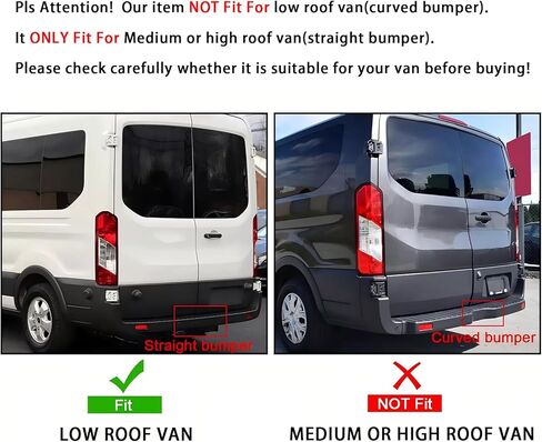 Bewild غطاء المصد الخلفي لوحة الخطوة تناسب 2015-2022 Ford Transit 150 250 350 Vans مع سقف متوسط ​​أو مرتفع فقط غطاء المصد الخلفي لوحة الوسادة العلوية لـ FO1190108 (غير مناسب للسقف المنخفض) in Saudi Arabia