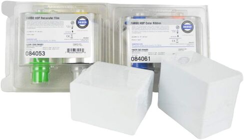 Fargo 84061 YMCFK (500 Print Yield) + Fargo 84053 Transfer Film (1500 Transfer) + 200 Premium White PVC CR80.30 Cards - My ID City in Saudi Arabia