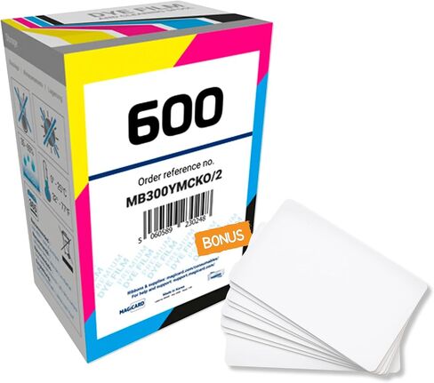 Magicard MB300YMCKO/2 Color Ribbon - 300 Prints Full Color YMCKO Dye Film for Magicard 600 ID Badge Printers - Authentic OEM MB300YMCKO Ribbon with 10 PVC Cards by Specialist ID in Saudi Arabia