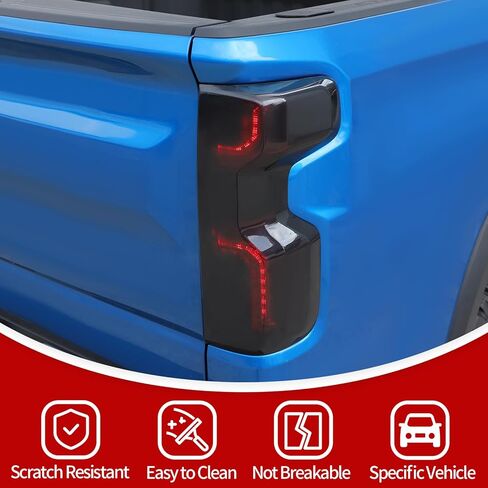 غطاء ضوء الفرامل الثالث من JeCar وغطاء ضوء الذيل متوافق مع ملحقات Chevy Silverado 2022 2023 2024 2025، أسود مدخن in Saudi Arabia