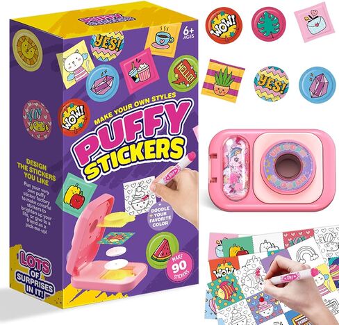 Hewaurorion 3D Sticker Maker Refill Pack for Kids, Create DIY Puffy Stickers, Arts & Crafts Supplies with 90 Sheets, Make Your Own Stickers for Boys Girls Ages 6-10 in Saudi Arabia