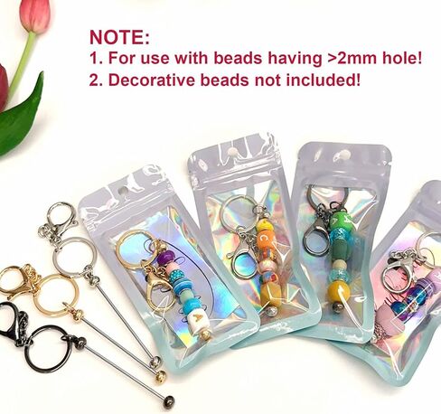126 قطعة من قضبان سلسلة المفاتيح القابلة للخرز السائبة مجموعة صنع سلسلة المفاتيح الفارغة DIY لوازم سلسلة المفاتيح الخرزية 42 قضبان سلسلة مفاتيح معدنية 42 كيسًا 42 بطاقة شكر متضمنة للنساء والرجال وعيد الأم وهدية عيد الميلاد in Kuwait