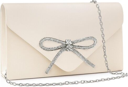 حقيبة سهرة بفيونكة للسهرة، محافظ بمقبض لامع للنساء لحفلات الزفاف اللامعة من حجر الراين للحفلات الراقصة، حقائب يد أنيقة in Kuwait