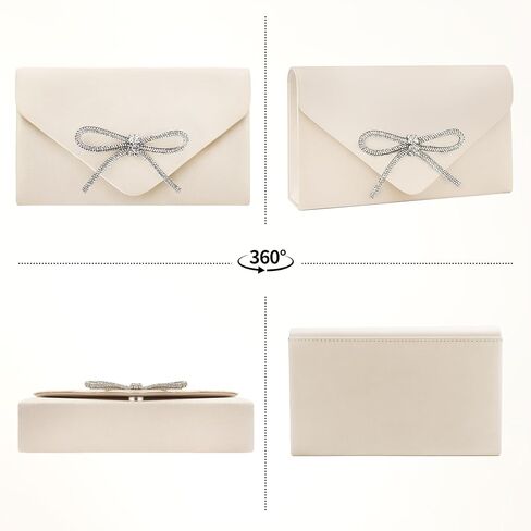 حقيبة سهرة بفيونكة للسهرة، محافظ بمقبض لامع للنساء لحفلات الزفاف اللامعة من حجر الراين للحفلات الراقصة، حقائب يد أنيقة in Kuwait