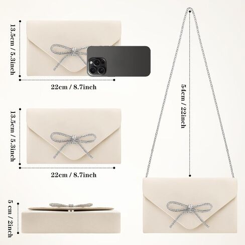 حقيبة سهرة بفيونكة للسهرة، محافظ بمقبض لامع للنساء لحفلات الزفاف اللامعة من حجر الراين للحفلات الراقصة، حقائب يد أنيقة in Kuwait