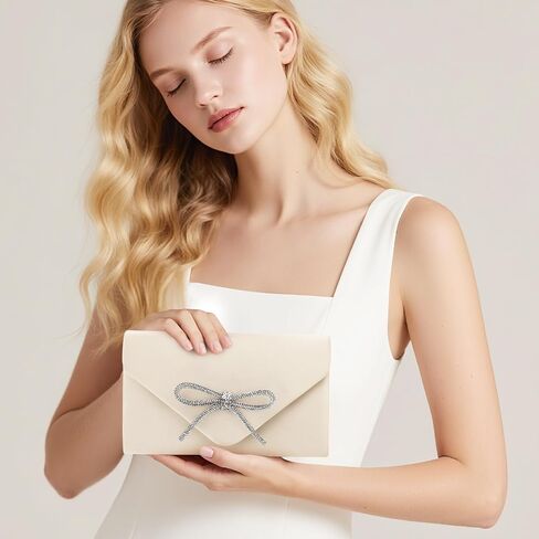 حقيبة سهرة بفيونكة للسهرة، محافظ بمقبض لامع للنساء لحفلات الزفاف اللامعة من حجر الراين للحفلات الراقصة، حقائب يد أنيقة in Kuwait