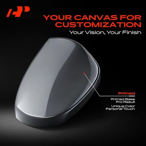 A-Premium Driver Side Rearview Mirror Cover Cap - Compatible with Ford Fiesta 2011-2019 - Primed Gray, with Turn Signal Hole in Saudi Arabia