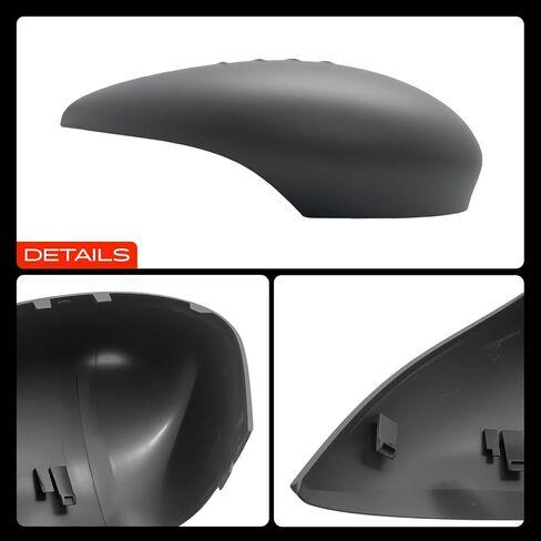 A-Premium Driver Side Rearview Mirror Cover Cap - Compatible with Ford Fiesta 2011-2019 - Primed Gray, with Turn Signal Hole in Saudi Arabia