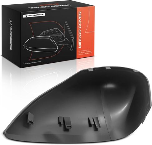 A-Premium Driver Side Rearview Mirror Cover Cap - Compatible with Ford Fiesta 2011-2019 - Primed Gray, with Turn Signal Hole in Saudi Arabia
