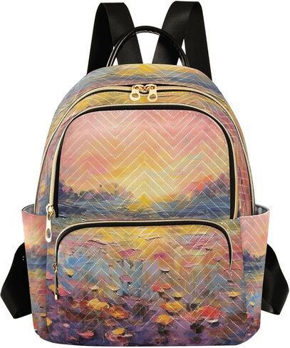 ALAZA Teal Blue Sun Moon and Stars Small Backpack Purse for Women Travel Bag Lightweight Shoulder Bag Fashion Daypack in Saudi Arabia