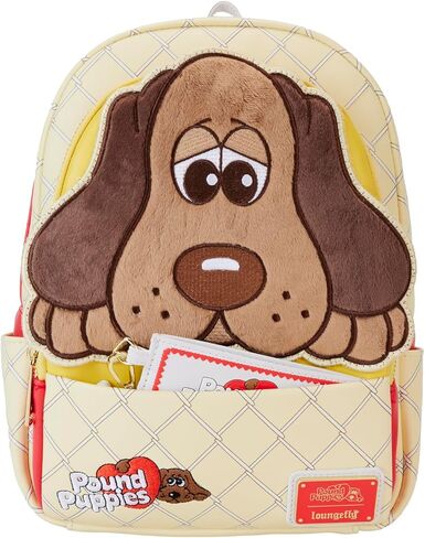 Loungefly Pound Puppies 40th Anniversary Plush Mini Backpack with Card Holder, Brown in Saudi Arabia