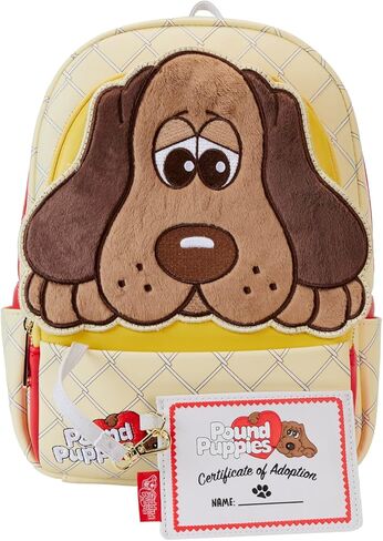 Loungefly Pound Puppies 40th Anniversary Plush Mini Backpack with Card Holder, Brown in Saudi Arabia