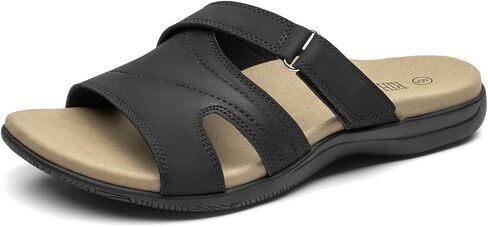 Rihero Women's Orthopedic Slide Sandals with Arch Support Orthotic Comfortable Adjustable Flat Sandals for Daily Work Walking in Saudi Arabia
