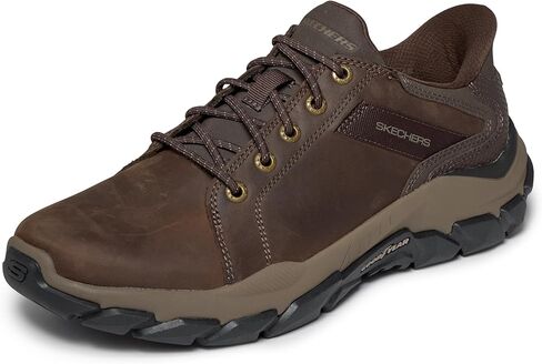 حذاء Skechers USA Santoro للرجال - حذاء من الجلد المطاطي ذو مقدمة ناعمة مع شريط على الربع in Saudi Arabia