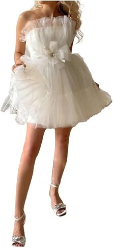 فستان زفاف قصير للعروس فستان قصير لحفلات العودة للوطن على شكل حرف A لحفلات الزفاف وحفلات السهرة in Kuwait