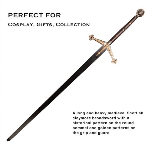 Medieval Royal Scottish Claymore Highland Sword with Display Plaque for Cosplay, Collection-55 Inch in Saudi Arabia