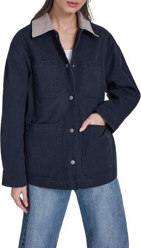 سترة Levi's النسائية القطنية ذات 4 جيوب مع ياقة منسدلة in Saudi Arabia
