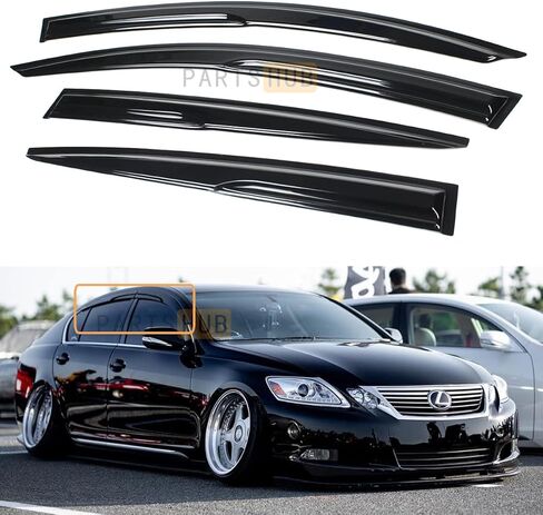 يناسب 2006-2011 لكزس GS GS350 GS300 GS450 سيدان JDM ثلاثية الأبعاد متموجة نمط موجين حاجب النافذة واقي المطر منحرف in Saudi Arabia