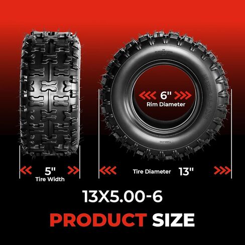 مجموعة من إطارات 13x5-6 ATV UTV، إطارات 13x5x6 لجميع التضاريس، مصنفة بطبقتين، بدون أنابيب in Saudi Arabia