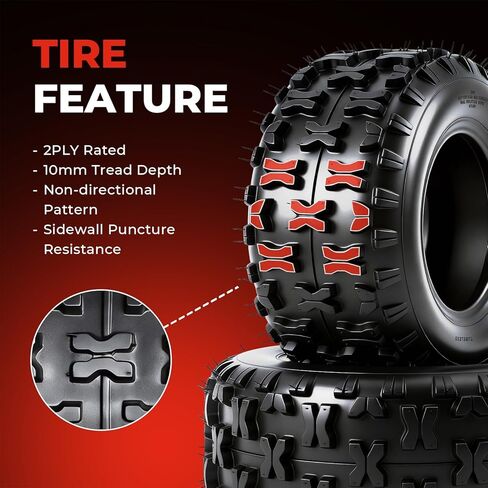 مجموعة من إطارات 13x5-6 ATV UTV، إطارات 13x5x6 لجميع التضاريس، مصنفة بطبقتين، بدون أنابيب in Saudi Arabia