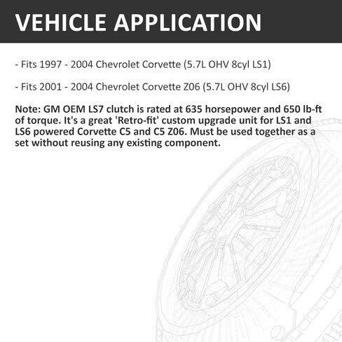طقم القابض GM OEM 04516 مع دولاب الموازنة مع استبدال أسطوانة الرقيق لسيارة Chevy 1997-2004 Corvette Z06 5.7L OHV 8cyl LS1 LS6 (GM04516+FW167191-CK) in Saudi Arabia