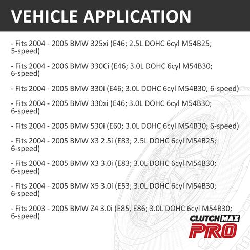 مجموعة القابض ClutchMaxPRO Performance Stage 4 وعجلة الموازنة Chromoly متوافقة مع BMW 2004 2005 325xi 330Ci 330i 530i X3 Z4 E46 E60 E83 E85 E86 M54 6 سرعات (CP03162HDCLSF-ST4) in Saudi Arabia
