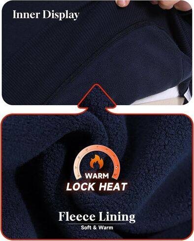 PINKMARCO Men’s Hoodie for Big & Tall: Fleece Quarter-Zip Hoodie for Men, Men’s Pullover Sweatshirt, Navy Blue in Saudi Arabia
