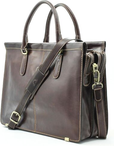 Tony Perotti Womens Italian Bull Leather Bella Fellini Double Compartment Leather Laptop Briefcase in Saudi Arabia