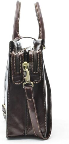 Tony Perotti Womens Italian Bull Leather Bella Fellini Double Compartment Leather Laptop Briefcase in Saudi Arabia