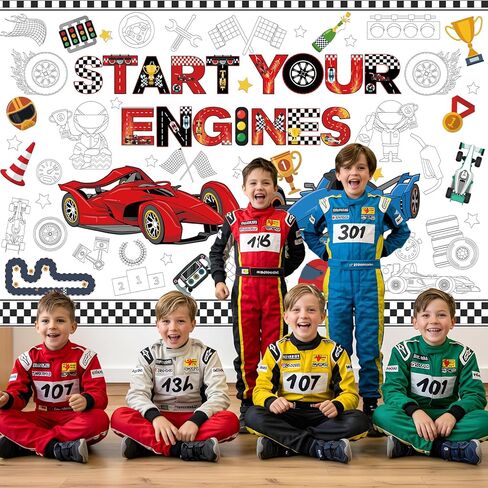Race Car Coloring Poster Giant Race Car Theme Party Decorations Jumbo Coloring Books for Boys Large Racing Poster for School Classroom Home Party Supplies in Saudi Arabia