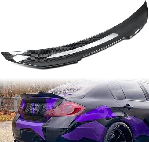 جناح خلفي للسيارة متوافق مع 2010 2011 2012 2013 إنفينيتي G25 G35 G37 ذات 4 أبواب سيدان جناح خلفي شفة من ألياف الكربون مظهر PSM Style in Kuwait
