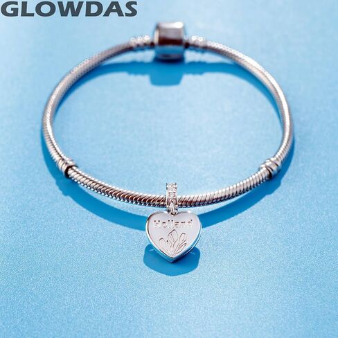 Holland Tulip Flower Pendant Charm fits Pandora Women Bracelet, 925 Sterling Silver Netherlands Floral Bloom Pink Enamel Heart Dangle CZ Beads, Gift for Wife/lover/Valentines Day in Saudi Arabia
