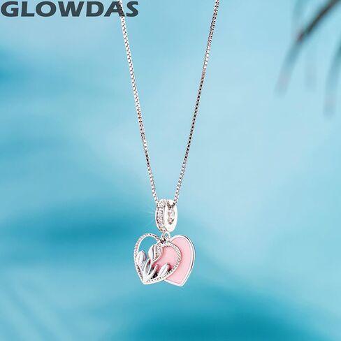 Holland Tulip Flower Pendant Charm fits Pandora Women Bracelet, 925 Sterling Silver Netherlands Floral Bloom Pink Enamel Heart Dangle CZ Beads, Gift for Wife/lover/Valentines Day in Saudi Arabia