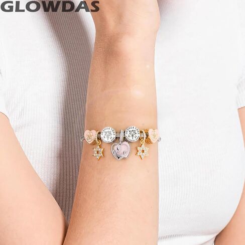 Holland Tulip Flower Pendant Charm fits Pandora Women Bracelet, 925 Sterling Silver Netherlands Floral Bloom Pink Enamel Heart Dangle CZ Beads, Gift for Wife/lover/Valentines Day in Saudi Arabia