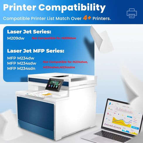 خرطوشة حبر أسود 134A M209dw MFP 234dw عبوتان مع رقاقة متوافقة مع خراطيش الحبر HP 134A 134X لطابعة HP134A HP134X W1340A W1340X لطابعة Laser Jet M209dw MFP M234sdw M234sdw M234sdn in Kuwait