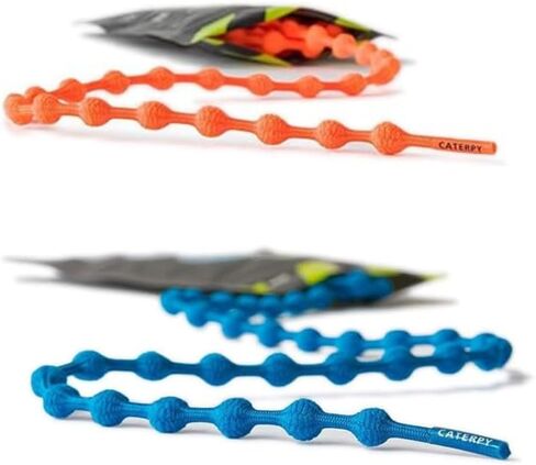 كاتربي رن - أربطة الحذاء المرنة بدون ربطات عنق للبالغين والأطفال - برتقالي حمضي وأزرق استوائي - قياسي: 30 بوصة / 75 سم in Kuwait