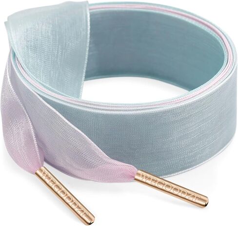 أربطة أحذية الأورجانزا المطبوعة: زوجان من أربطة الحذاء ذات نمط عريض 2.5 سم من خيوط الثلج مع أطراف معدنية in Kuwait