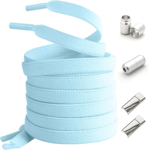 No Tie Shoe laces for Adults and Kids Stretchy for Sneakers Adjustable Flat Style Shoelaces in Saudi Arabia