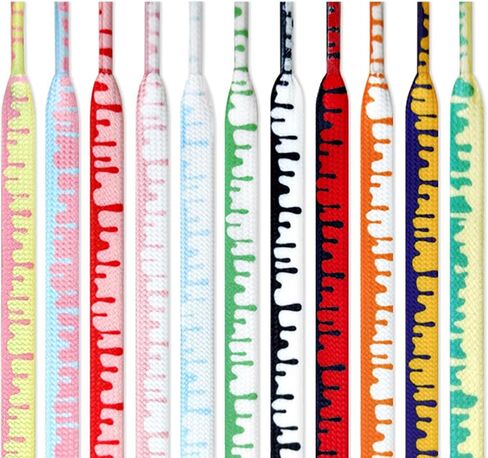Colorful Shoe Strings Gradient Melted Patterned Shoelaces Shoe Laces for Sneakers 1 Pair in Saudi Arabia