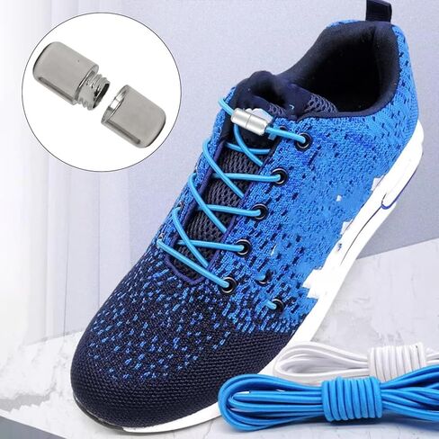30PCS No Tie Shoelaces Buckle Locks Metal Shoelaces Lock Buckles Lazy Shoe Lace Turnbuckle Sliver Shoelaces Accessories for Sneaker Hiking Boots Shoes in Saudi Arabia