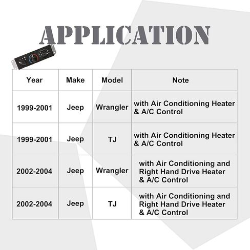 MOSTPLUS - 55037473AB HS-373 - التحكم في سخان مكيف الهواء HVAC ومفتاح محرك النفخ - متوافق مع سيارة جيب رانجلر TJ 1999-2004 in Saudi Arabia