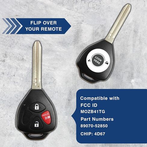 KeylessOption Key Fob Replacement for 2005 2006 2007 2008 2009 2010 2011 2012 2013 Scion TC IQ XD Toyota Yaris Remote, 3-Button MOZB41TG, Locksmith Required in Saudi Arabia