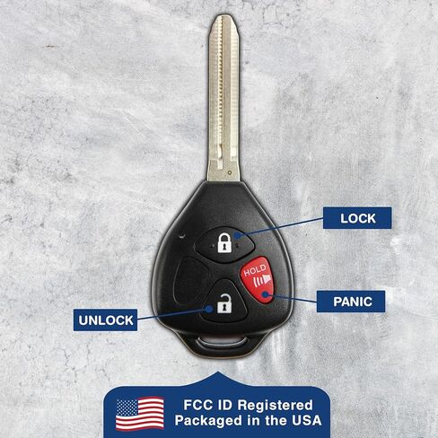 KeylessOption Key Fob Replacement for 2005 2006 2007 2008 2009 2010 2011 2012 2013 Scion TC IQ XD Toyota Yaris Remote, 3-Button MOZB41TG, Locksmith Required in Saudi Arabia