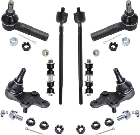 Detroit Axle - 8pc Front Suspension Kit for Toyota 2003 Sequoia Tundra, 4 Lower Upper Ball Joints 2 Inner Tie Rod Ends 2 Tie Rod Boots Replacement in Saudi Arabia