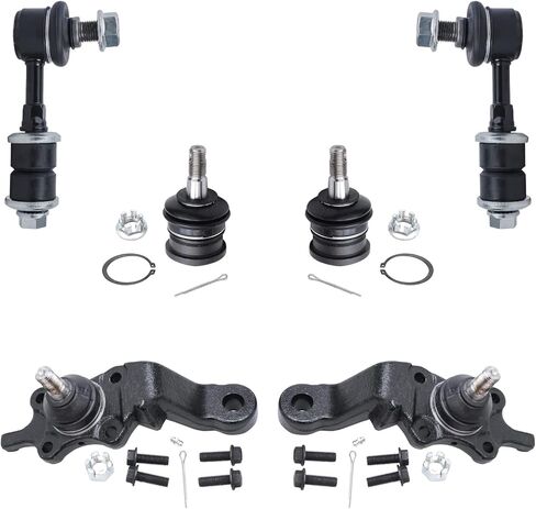 Detroit Axle - 8pc Front Suspension Kit for Toyota 2003 Sequoia Tundra, 4 Lower Upper Ball Joints 2 Inner Tie Rod Ends 2 Tie Rod Boots Replacement in Saudi Arabia